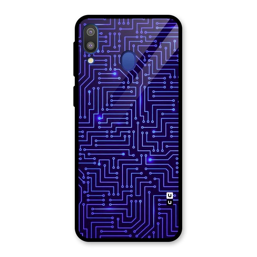 Dotting Lines Glass Back Case for Galaxy M20