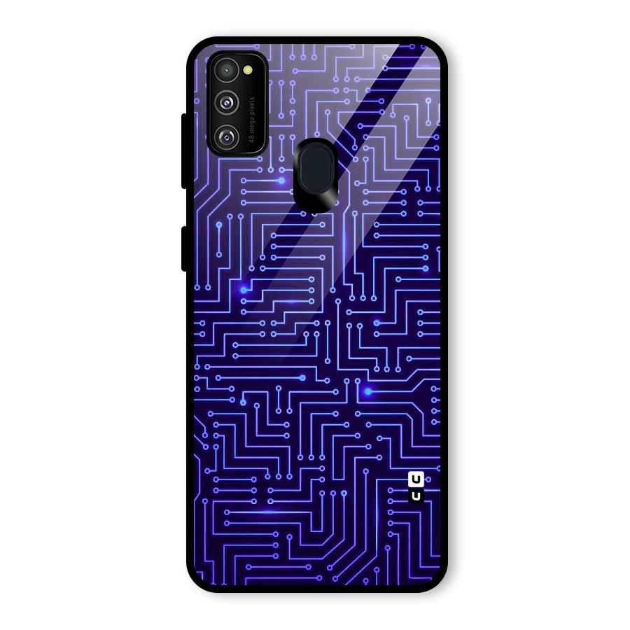 Dotting Lines Glass Back Case for Galaxy M30s