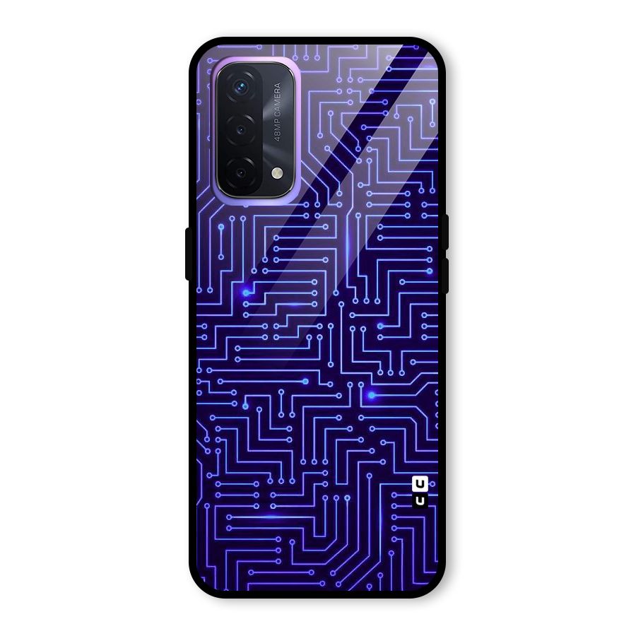 Dotting Lines Glass Back Case for Oppo A74 5G