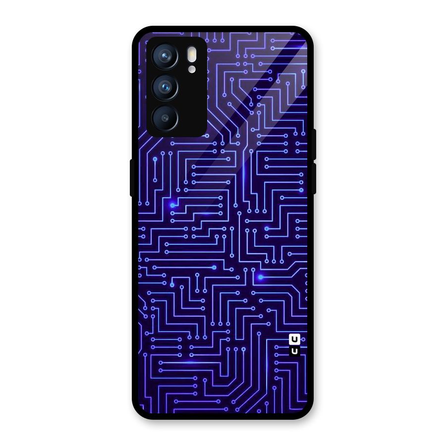 Dotting Lines Glass Back Case for Oppo Reno6 5G