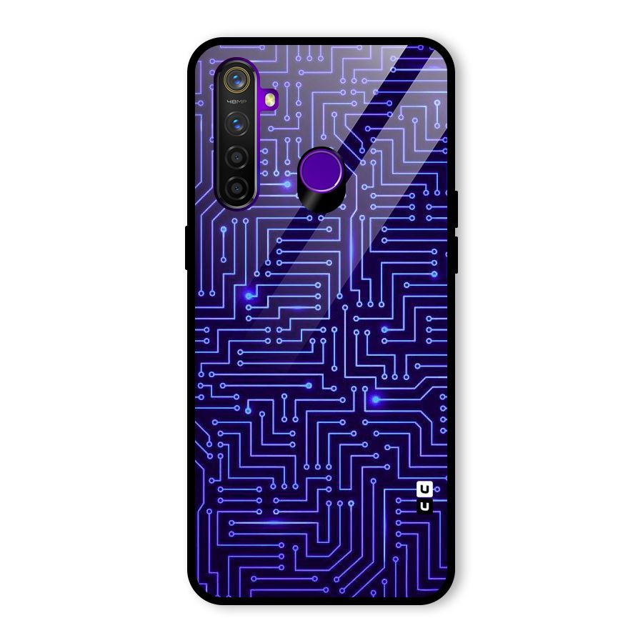 Dotting Lines Glass Back Case for Realme 5 Pro