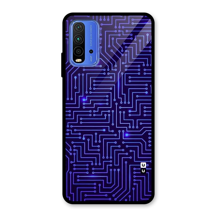 Dotting Lines Glass Back Case for Redmi 9 Power