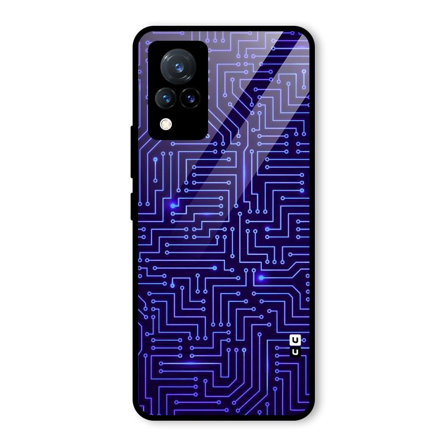Dotting Lines Glass Back Case for Vivo V21 5G