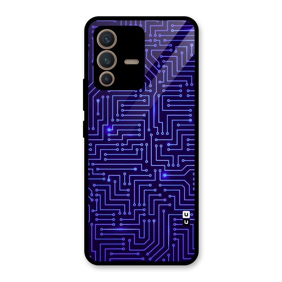 Dotting Lines Glass Back Case for Vivo V23 5G