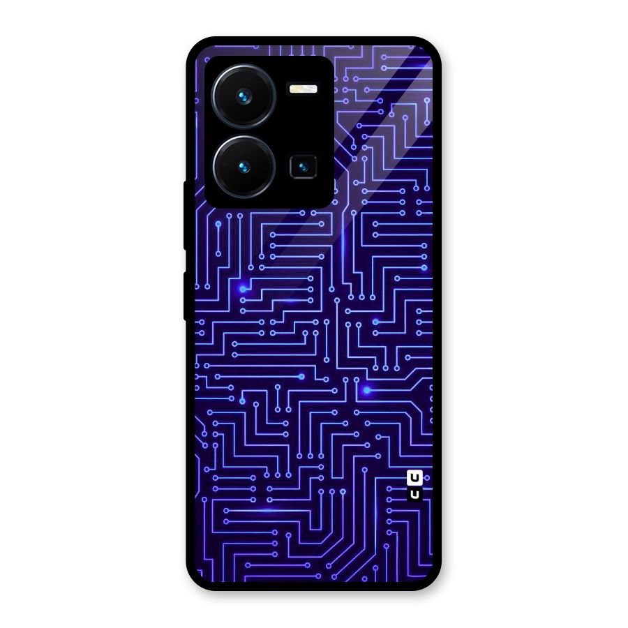 Dotting Lines Glass Back Case for Vivo Y35