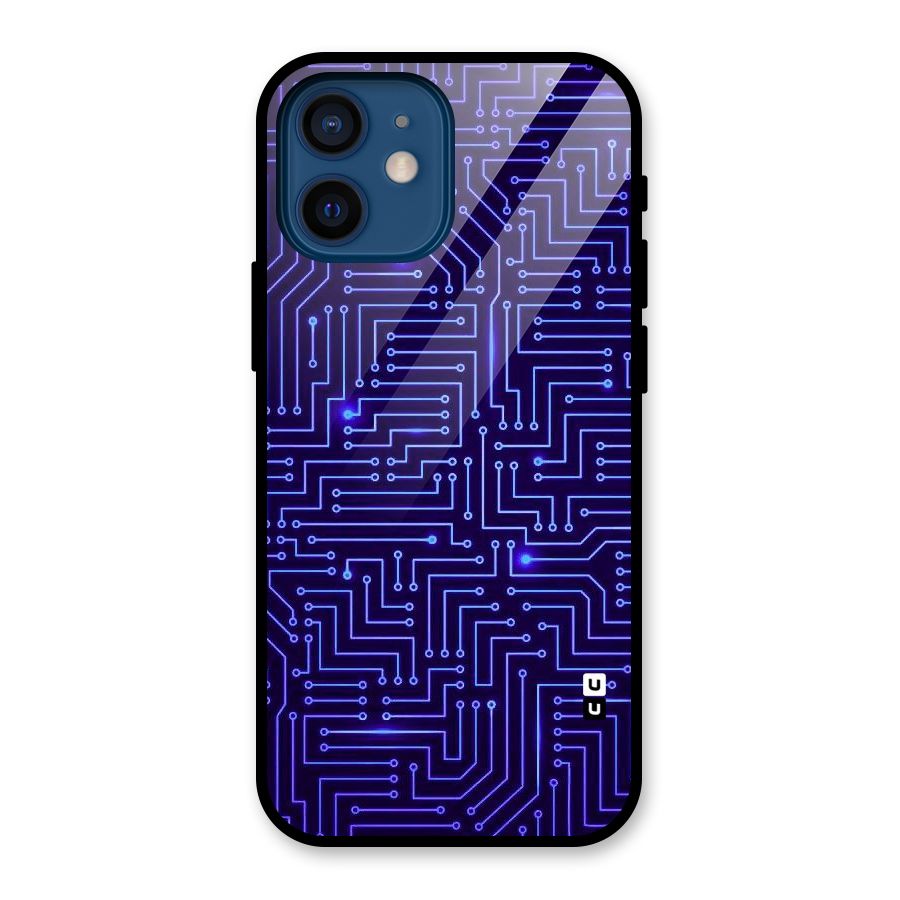 Dotting Lines Glass Back Case for iPhone 12 Mini