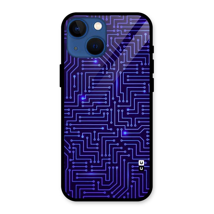 Dotting Lines Glass Back Case for iPhone 13 Mini