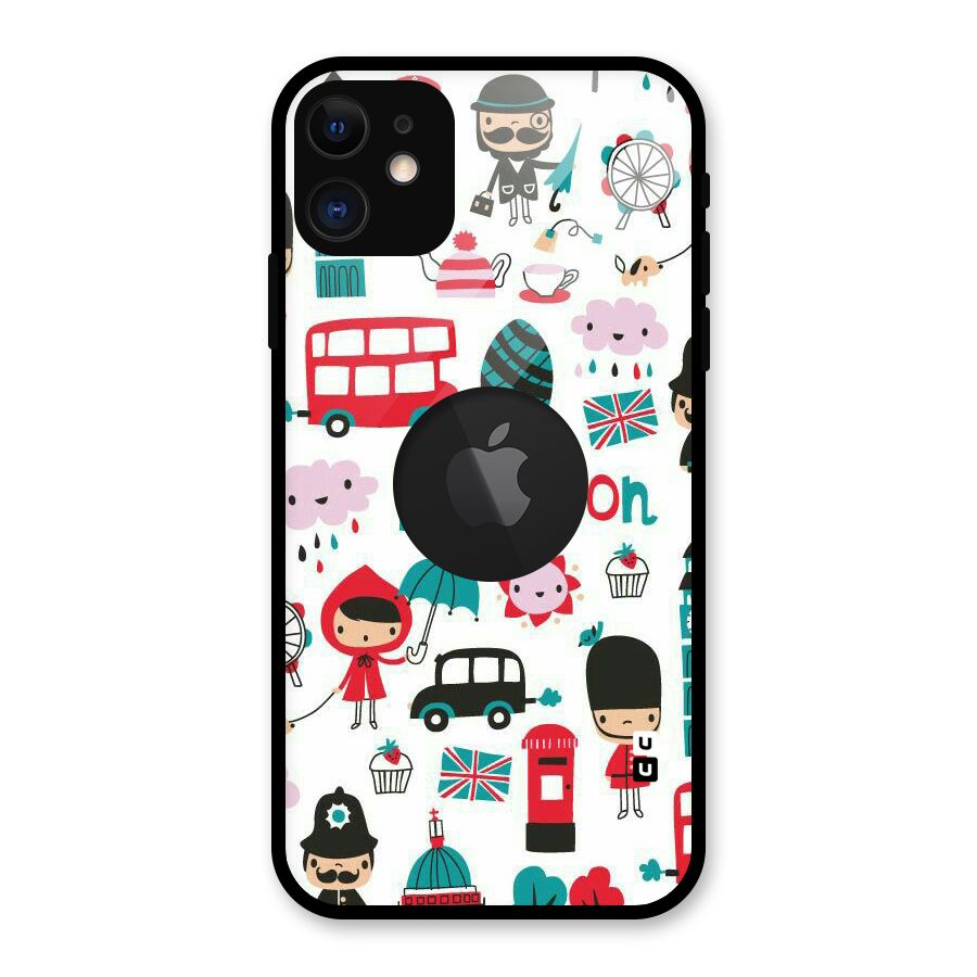 Double Decker Glass Back Case for iPhone 11 Logo Cut