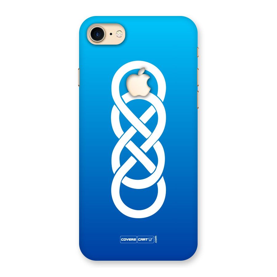 Double Infinity Blue Back Case for iPhone 7 Apple Cut