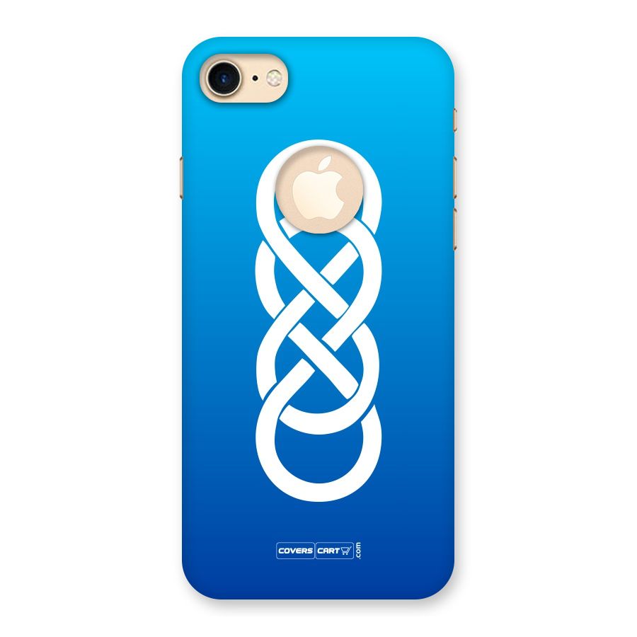 Double Infinity Blue Back Case for iPhone 8 Logo Cut