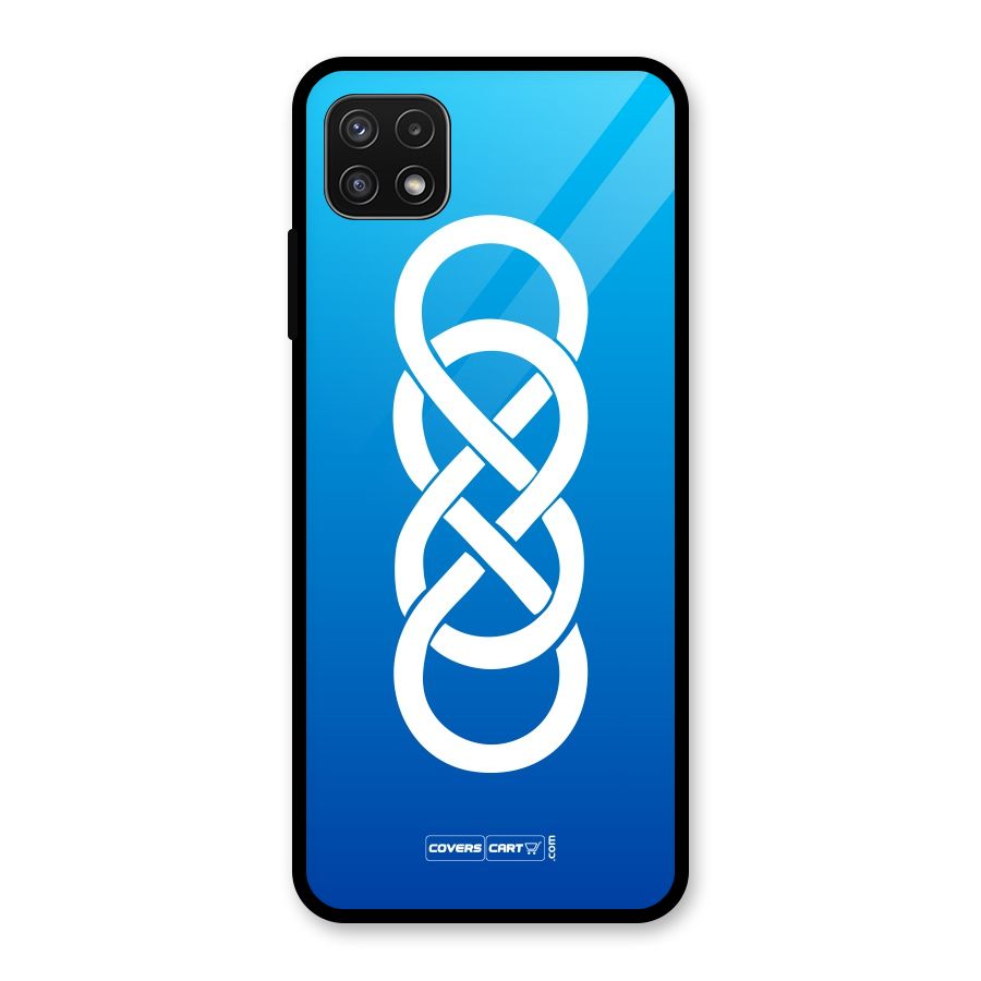 Double Infinity Blue Glass Back Case for Galaxy A22 5G