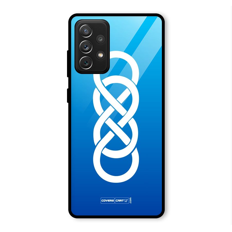 Double Infinity Blue Glass Back Case for Galaxy A72