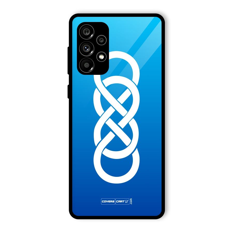 Double Infinity Blue Glass Back Case for Galaxy A73 5G