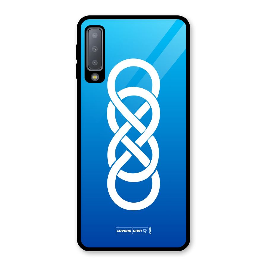 Double Infinity Blue Glass Back Case for Galaxy A7 (2018)