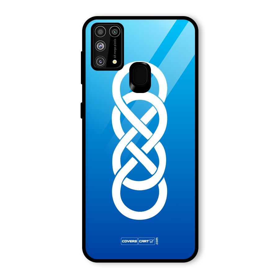 Double Infinity Blue Glass Back Case for Galaxy F41