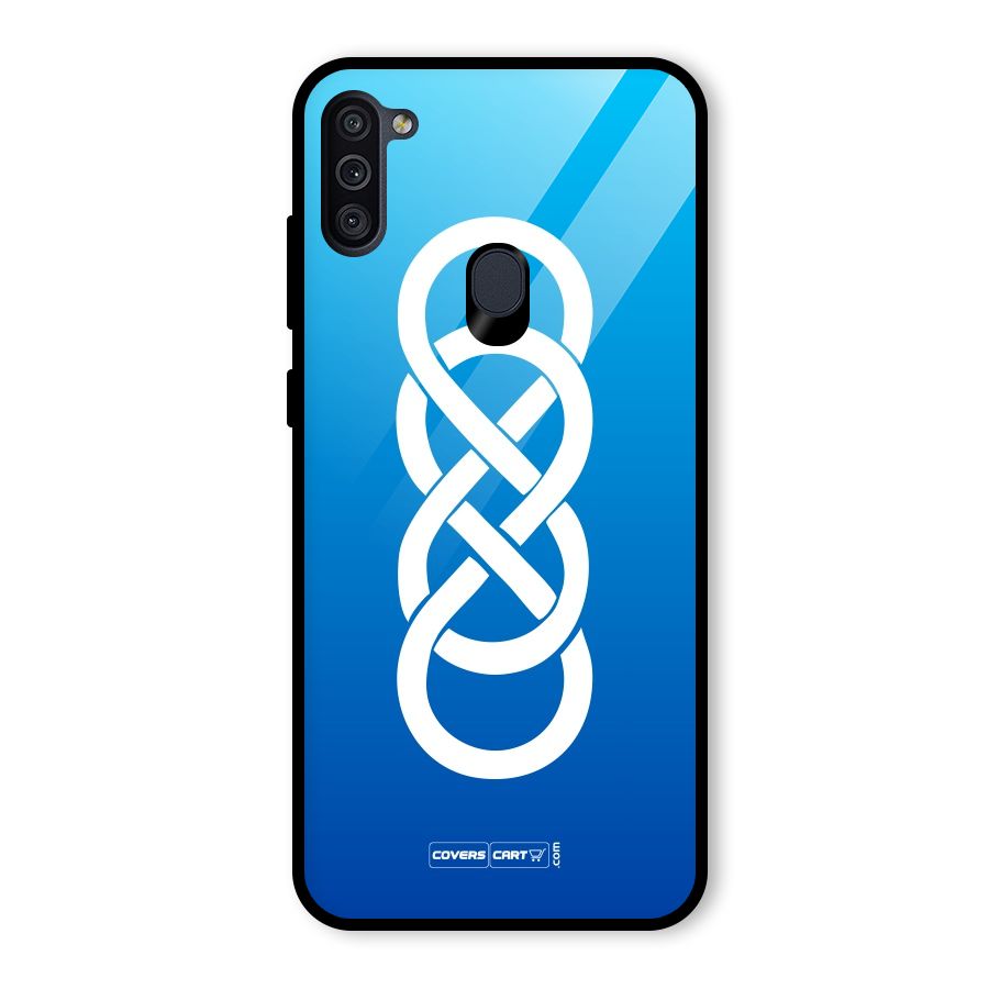 Double Infinity Blue Glass Back Case for Galaxy M11