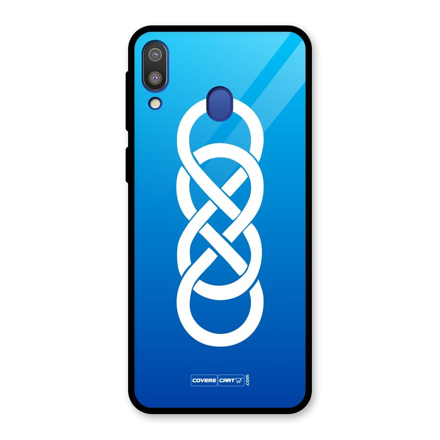 Double Infinity Blue Glass Back Case for Galaxy M20