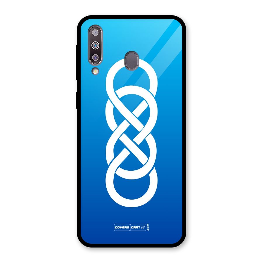 Double Infinity Blue Glass Back Case for Galaxy M30