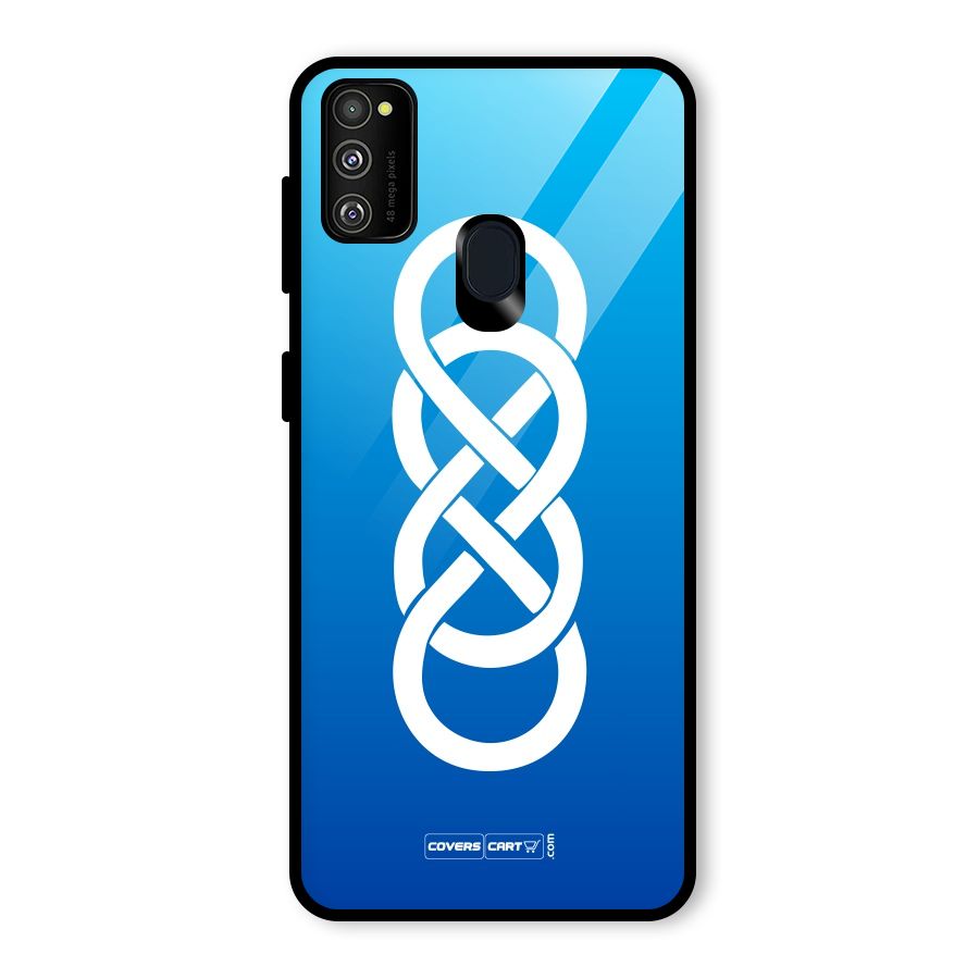 Double Infinity Blue Glass Back Case for Galaxy M30s
