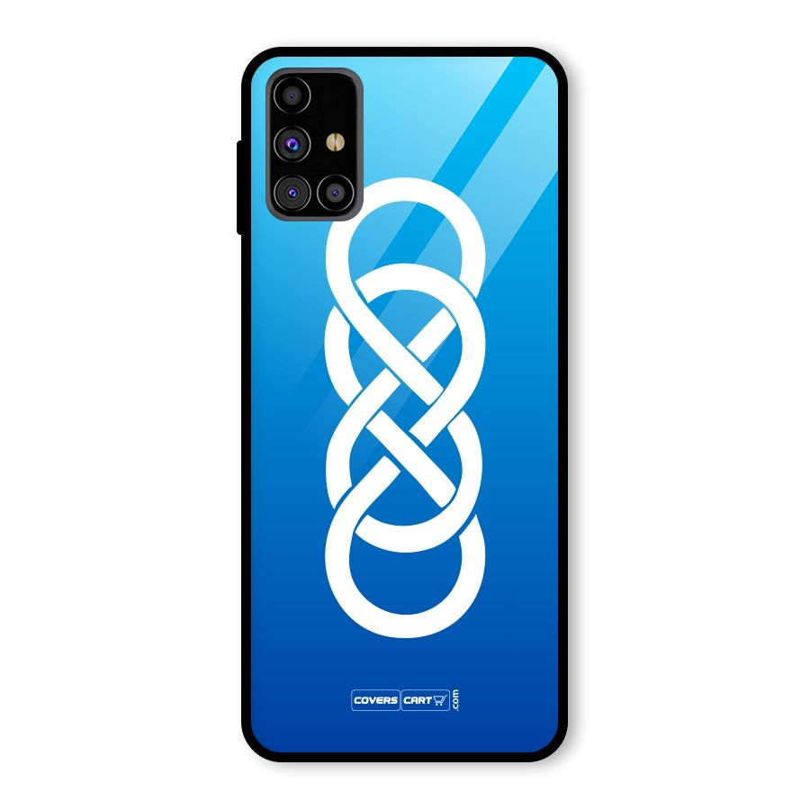 Double Infinity Blue Glass Back Case for Galaxy M31s