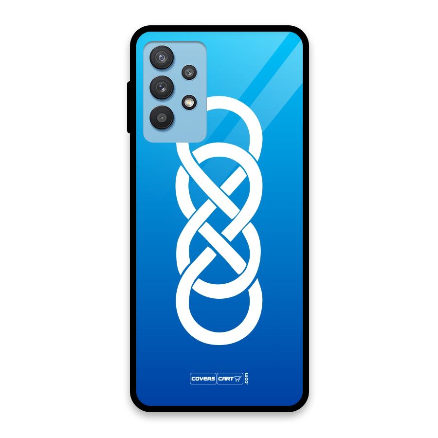 Double Infinity Blue Glass Back Case for Galaxy M32 5G