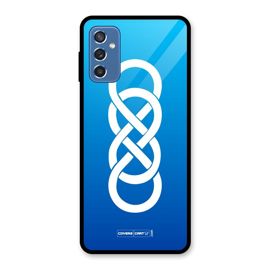 Double Infinity Blue Glass Back Case for Galaxy M52 5G