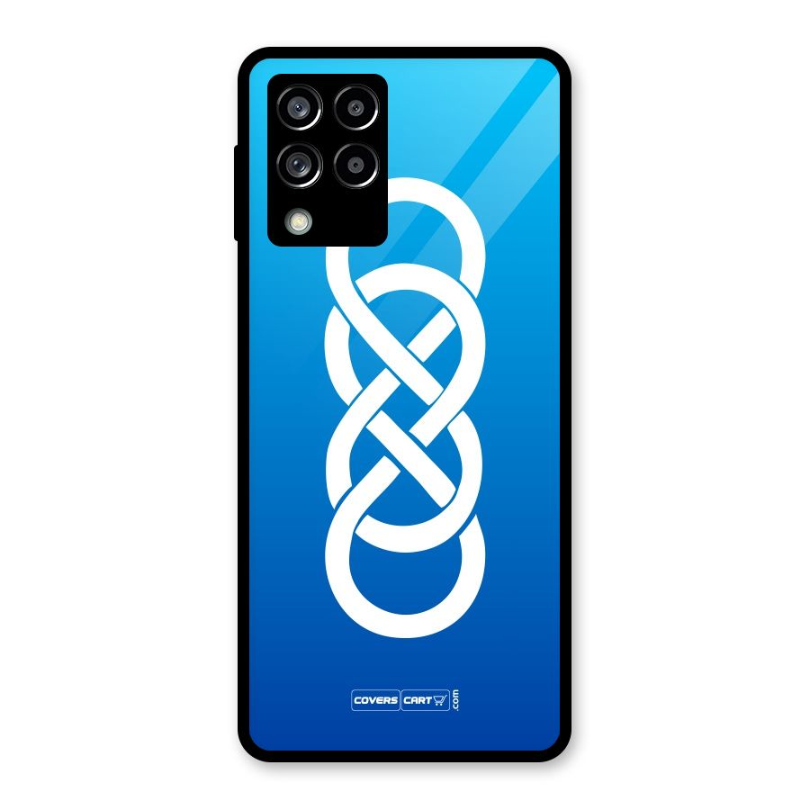 Double Infinity Blue Glass Back Case for Galaxy M53 5G