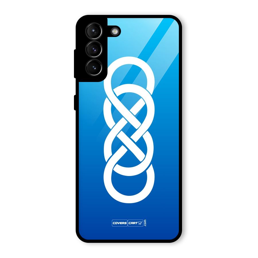 Double Infinity Blue Glass Back Case for Galaxy S21 Plus