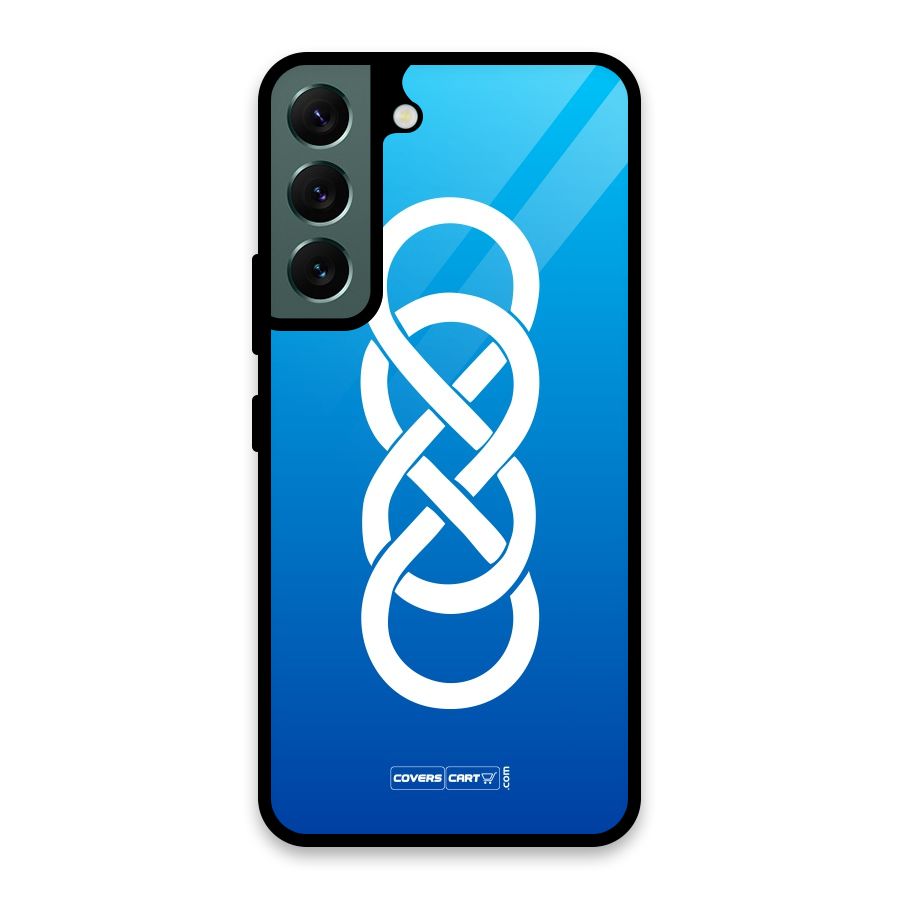 Double Infinity Blue Glass Back Case for Galaxy S22 5G