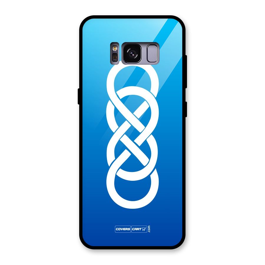 Double Infinity Blue Glass Back Case for Galaxy S8