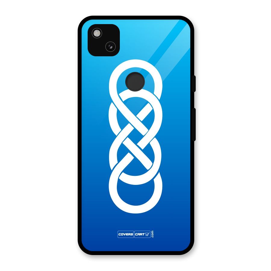 Double Infinity Blue Glass Back Case for Google Pixel 4a