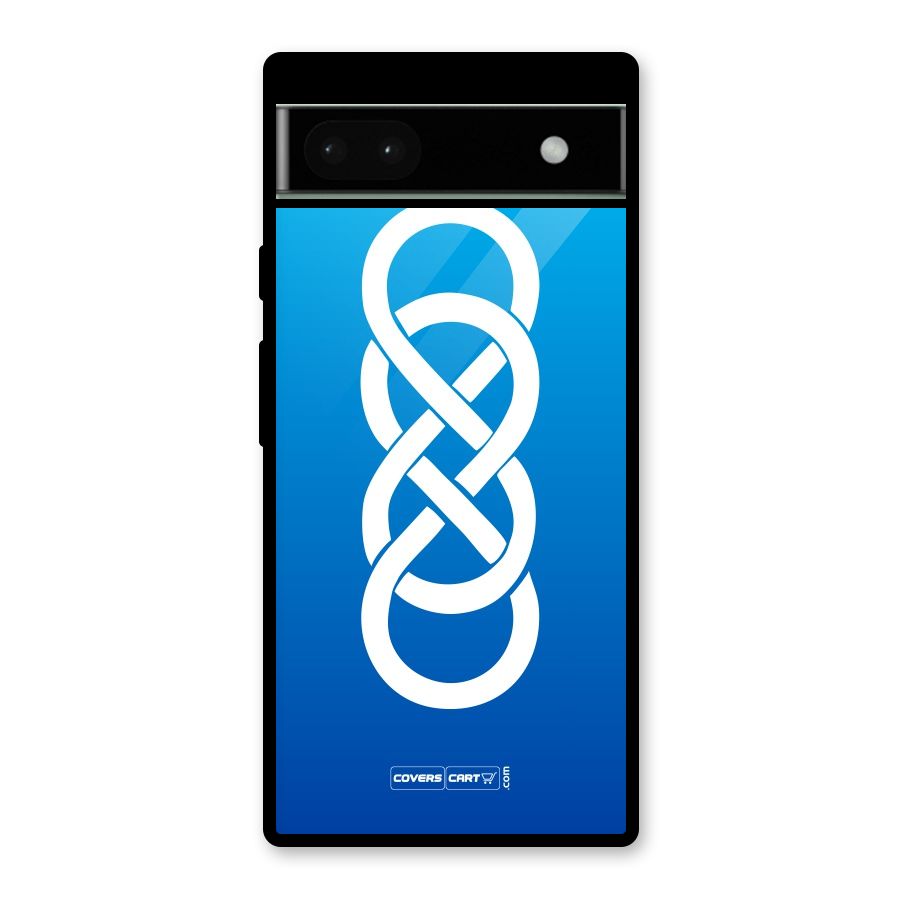 Double Infinity Blue Glass Back Case for Google Pixel 6a