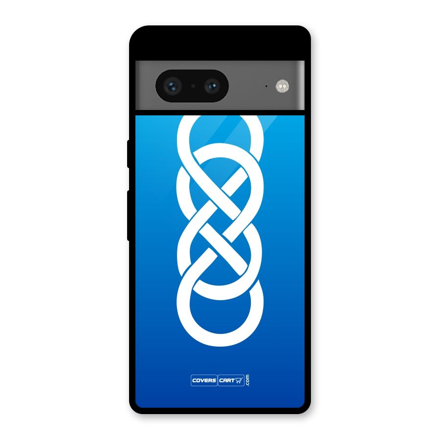 Double Infinity Blue Glass Back Case for Google Pixel 7
