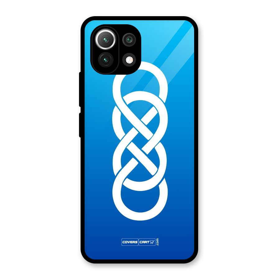 Double Infinity Blue Glass Back Case for Mi 11 Lite