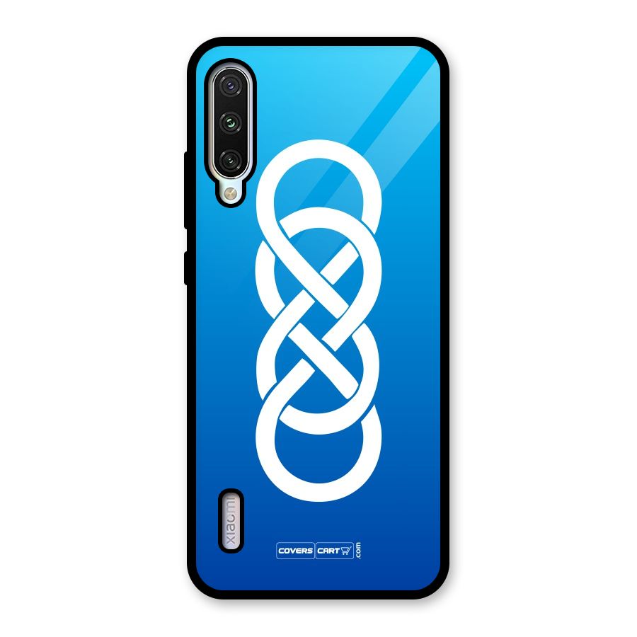 Double Infinity Blue Glass Back Case for Mi A3