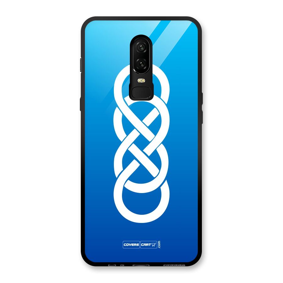 Double Infinity Blue Glass Back Case for OnePlus 6