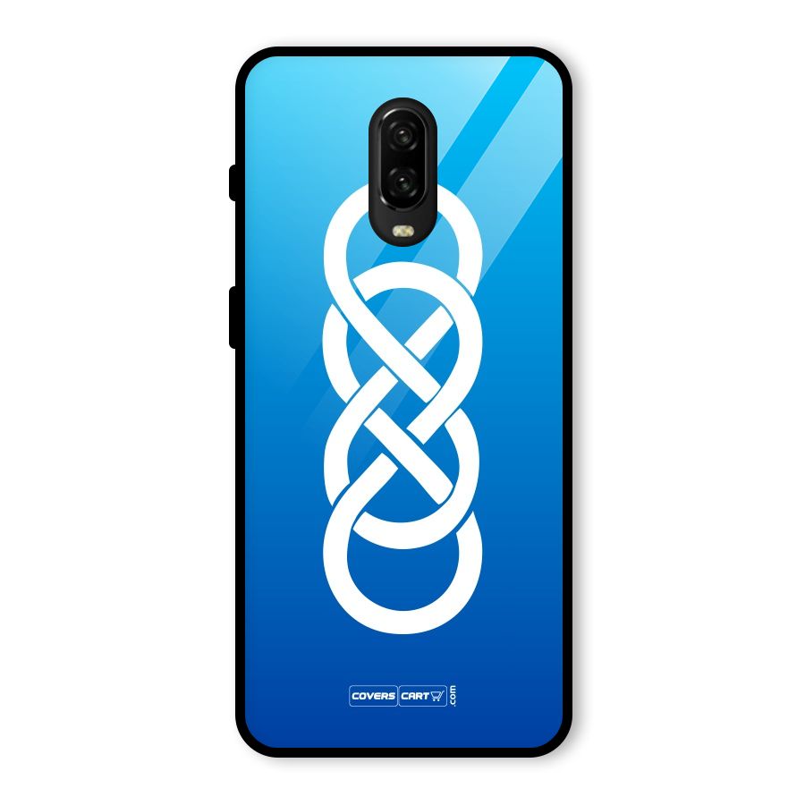 Double Infinity Blue Glass Back Case for OnePlus 6T