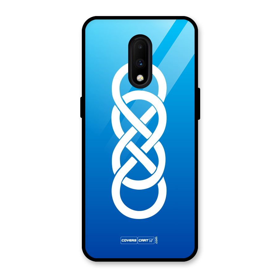 Double Infinity Blue Glass Back Case for OnePlus 7