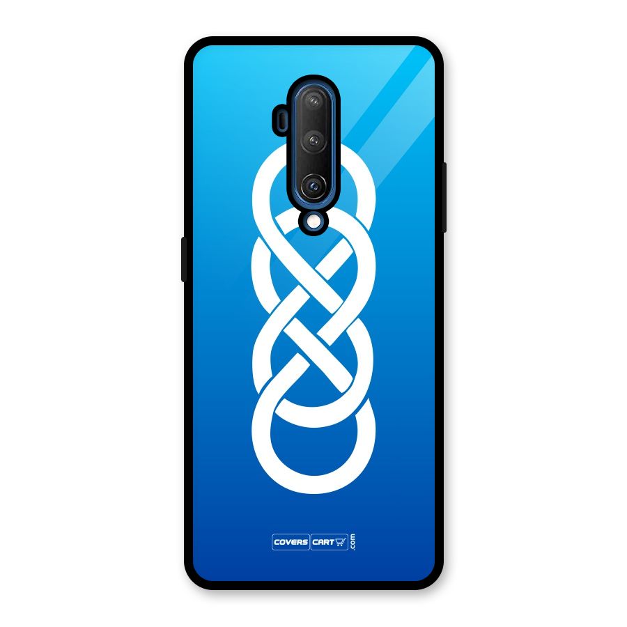 Double Infinity Blue Glass Back Case for OnePlus 7T Pro