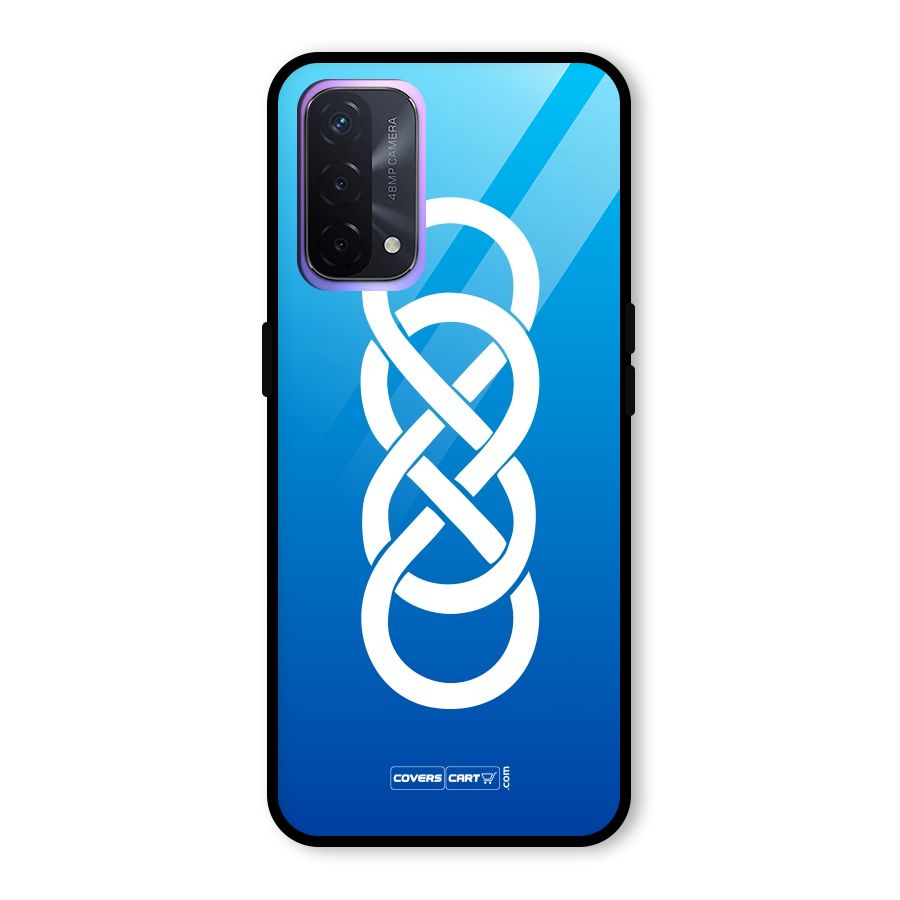 Double Infinity Blue Glass Back Case for Oppo A74 5G