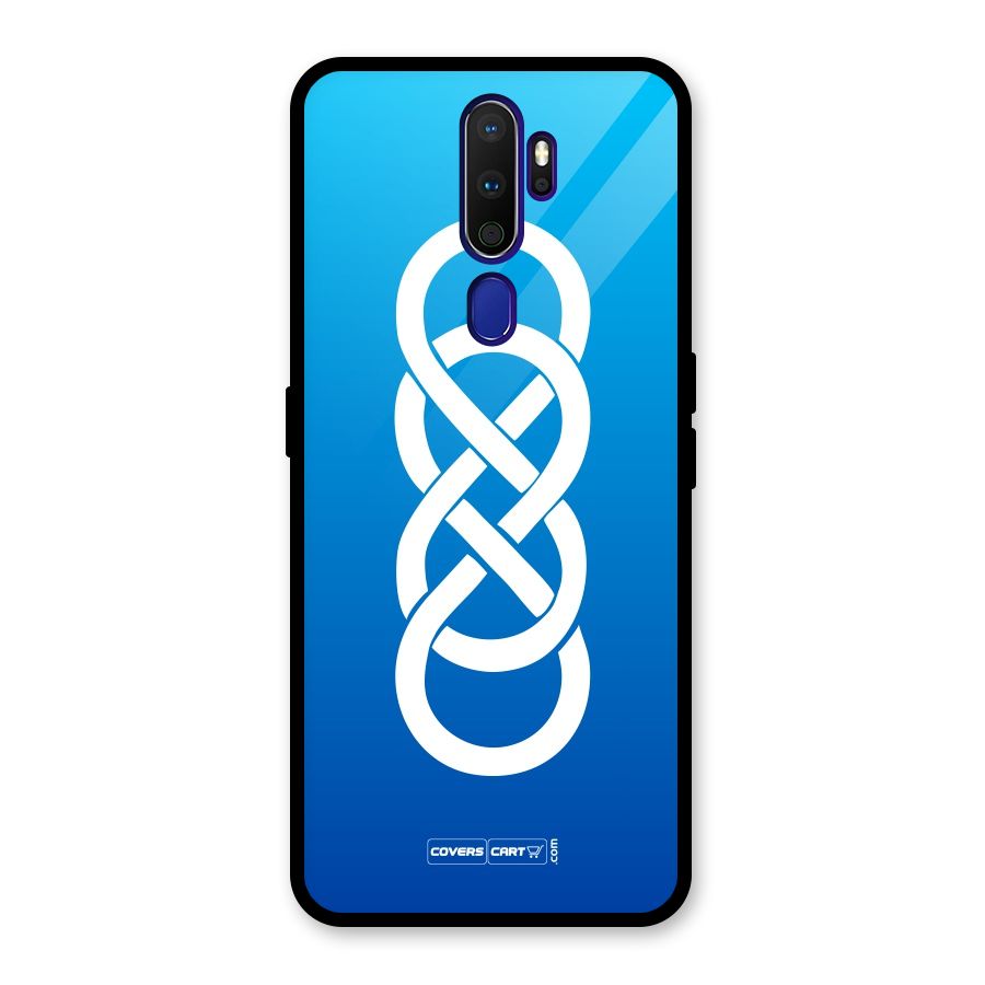 Double Infinity Blue Glass Back Case for Oppo A9 (2020)