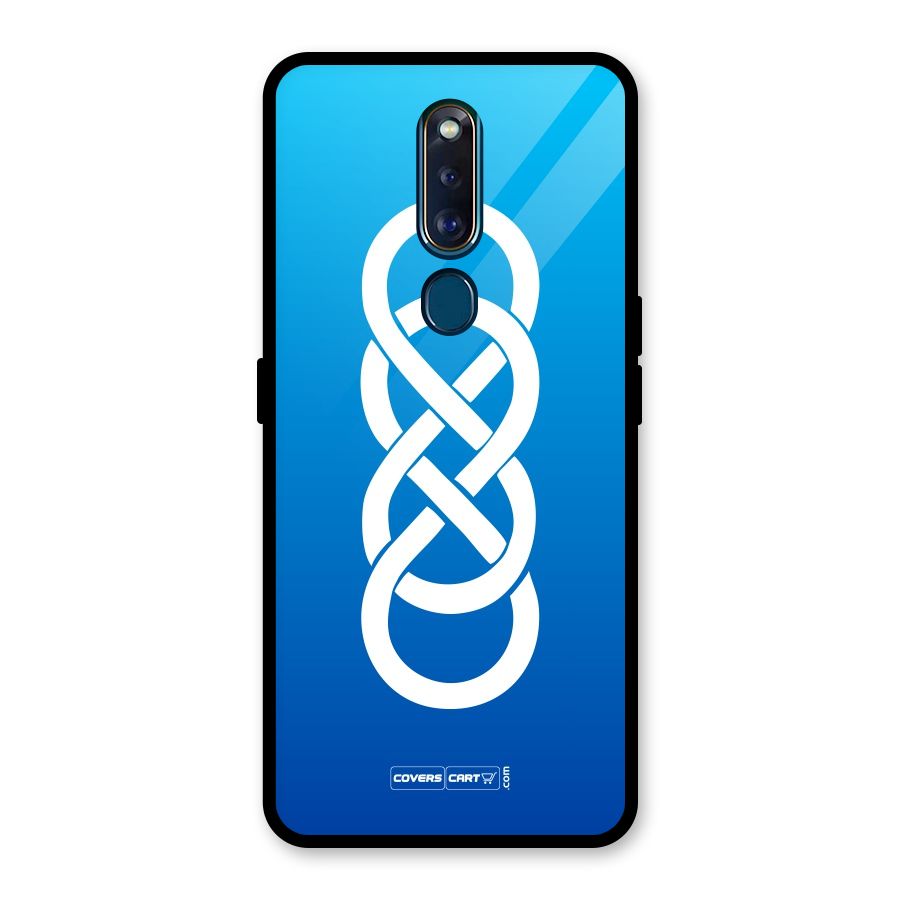 Double Infinity Blue Glass Back Case for Oppo F11 Pro