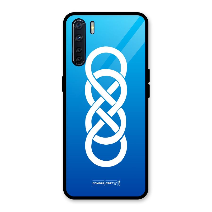Double Infinity Blue Glass Back Case for Oppo F15