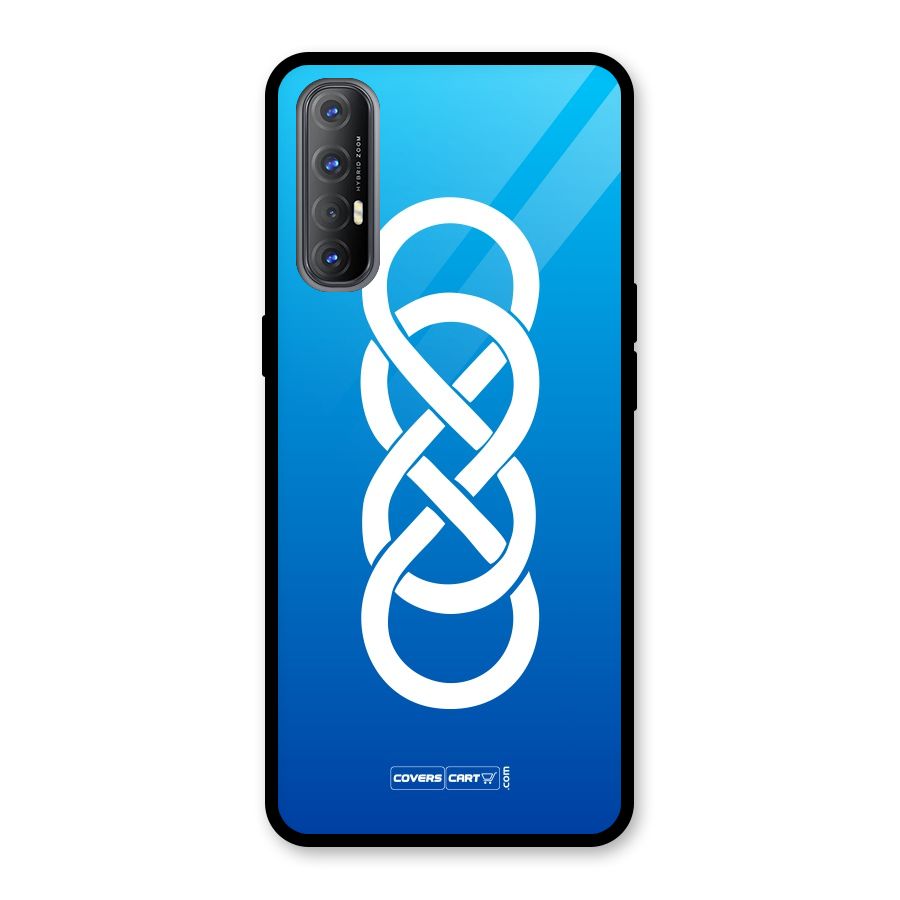 Double Infinity Blue Glass Back Case for Oppo Reno3 Pro