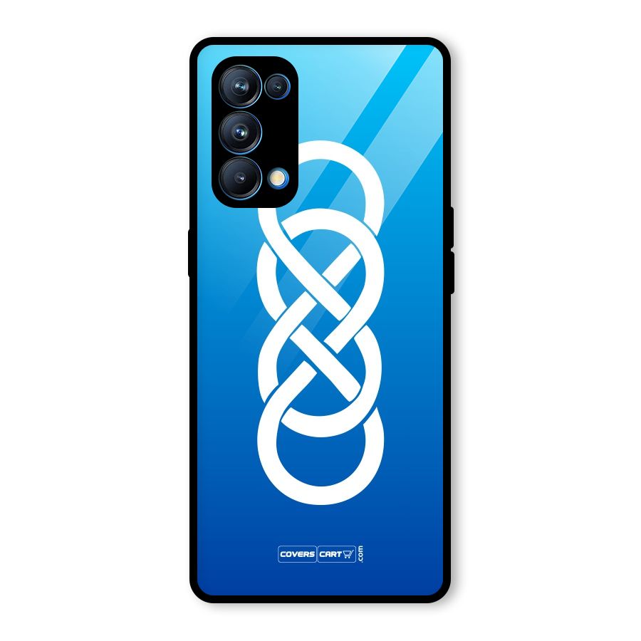 Double Infinity Blue Glass Back Case for Oppo Reno5 Pro 5G