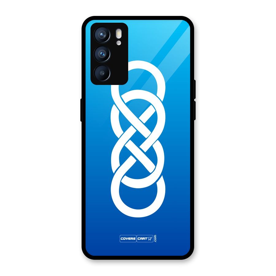 Double Infinity Blue Glass Back Case for Oppo Reno6 5G