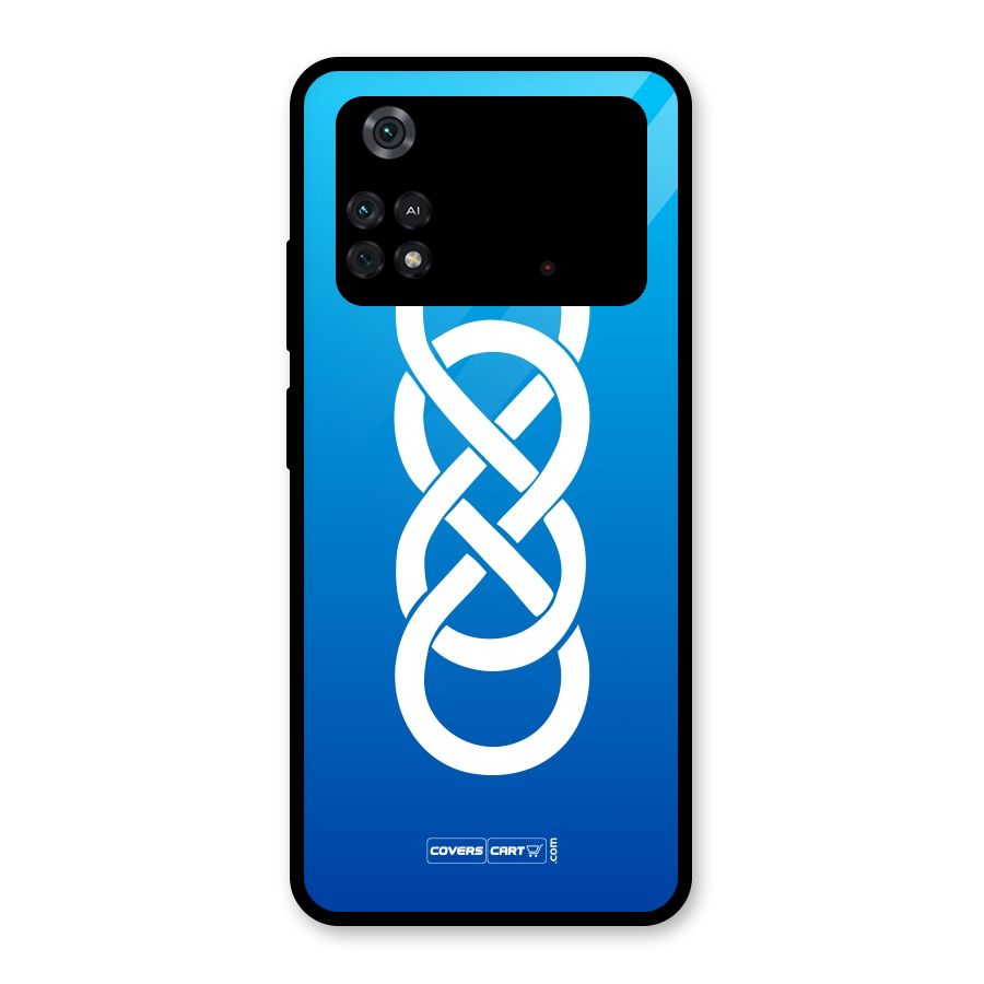 Double Infinity Blue Glass Back Case for Poco M4 Pro 4G