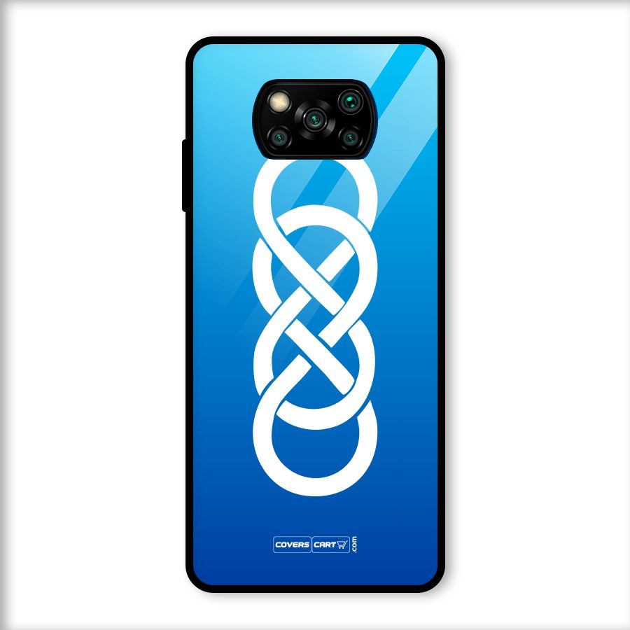 Double Infinity Blue Glass Back Case for Poco X3