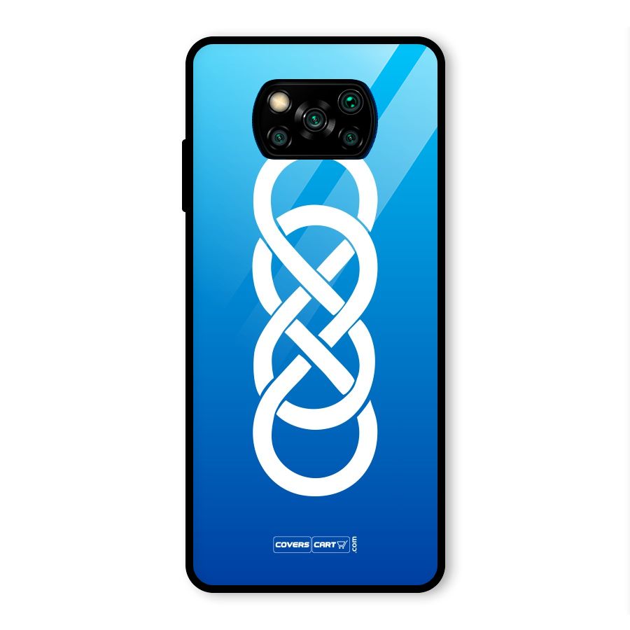Double Infinity Blue Glass Back Case for Poco X3 Pro