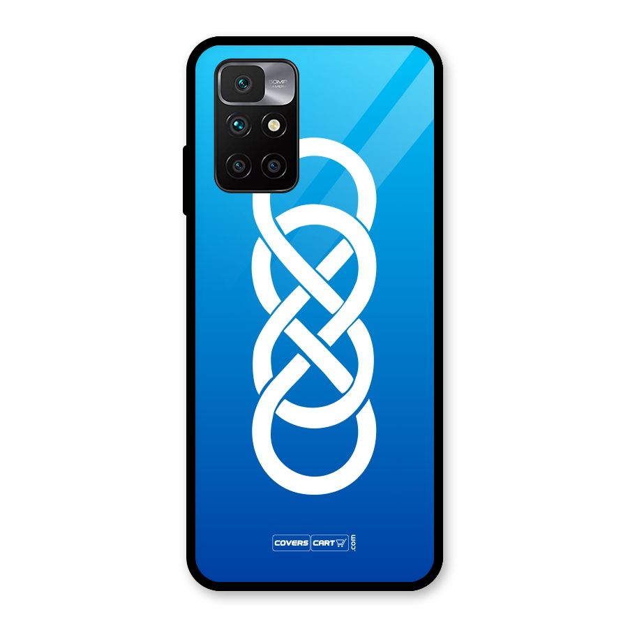 Double Infinity Blue Glass Back Case for Redmi 10 Prime